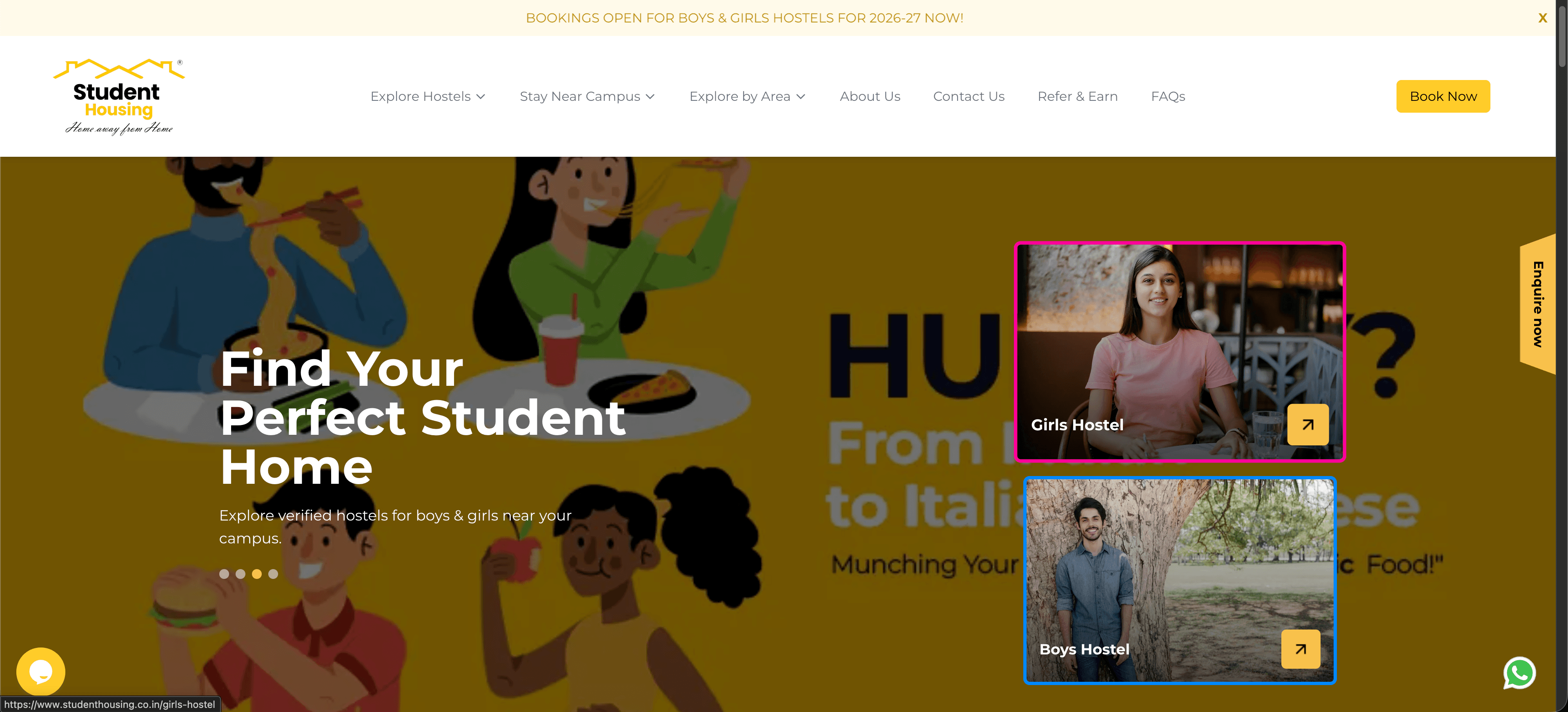 Student Housing website